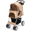 Foldable Pet Stroller 4-Wheel Travel Carrier