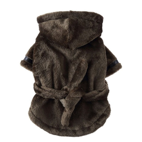 Luxury Soft Pet Dog Puppy Hooded Bathrobe