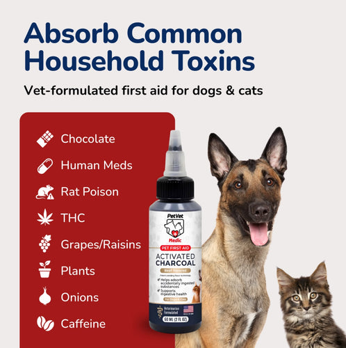 Pet Vet Activated Charcoal Gel for Dogs & Cats (60 mL)