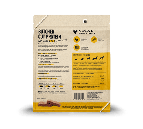 Vital Essentials Frozen Raw Duck Entree Dog Food Patties