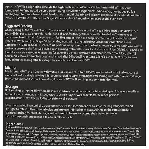 Exotic Nutrition Instant-HPW Original Sugar Glider Food