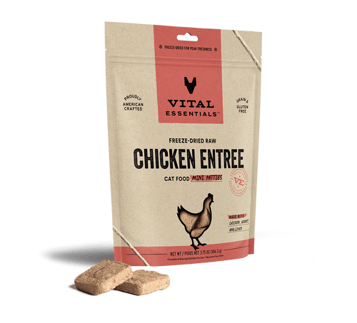 Vital Essentials Freeze-Dried Raw Chicken Entree Mini Patties Cat Food