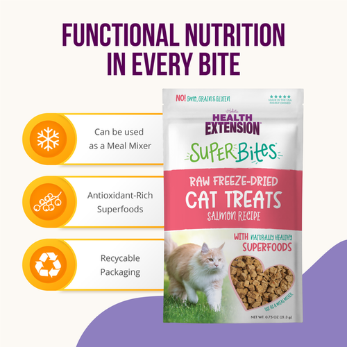 Health Extension Superbites Freeze Dried Raw - Salmon Recipe Cat Treats