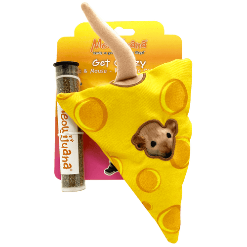 Meowijuana Get Cheezy Refillable Cheese & Mouse Cat Toys