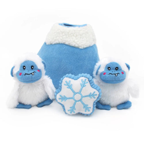 ZippyPaws Holiday Burrow® – Yeti Mountain Plush Dog Toy - Garden State Pet Center
