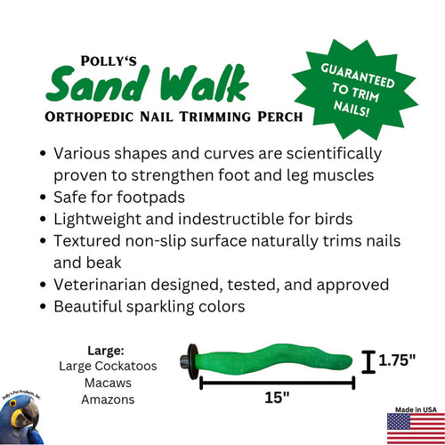 Polly's Pet Products Orthopedic Sand Walk Perch Large