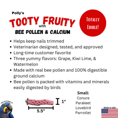 Polly's Pet Products Polly's Tooty Fruity Bee Pollen Perch - Small