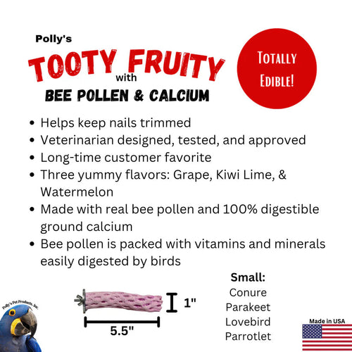 Polly's Pet Products Polly's Tooty Fruity Bee Pollen Perch - Small