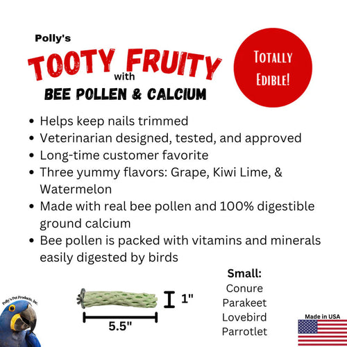 Polly's Pet Products Polly's Tooty Fruity Bee Pollen Perch - Small