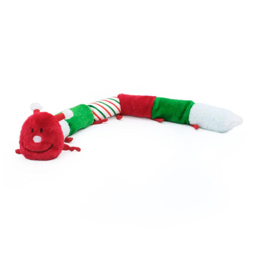 Zippy Paws Holiday Caterpillar – Deluxe with 7 Squeakers - Garden State Pet Center
