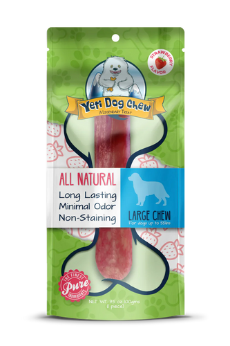 Yeti Dog Chews Flavored Chews Strawberry Large