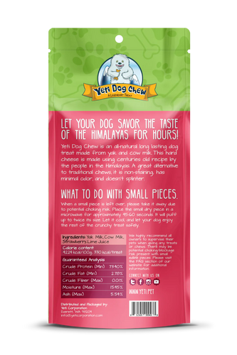 Yeti Dog Chews Flavored Chews Strawberry Large