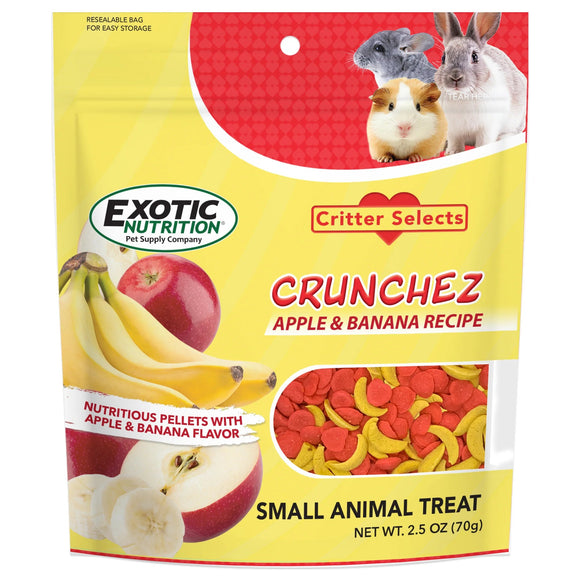 Exotic Nutrition Critter Selects Crunchez Apple & Banana Recipe Small Animal Treat