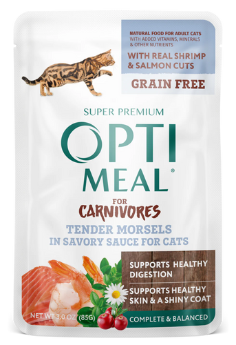 Optimeal® Tender Morsels With Real Shrimp & Salmon In Savory Sauce For Adult Cats