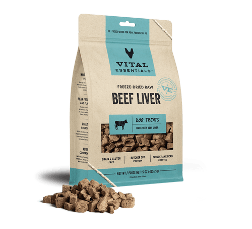 Vital Essentials Freeze Dried Raw Beef Liver Dog Treats
