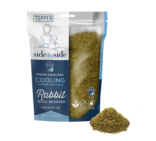 Side-By-Side Freeze Dried Raw Cooling Topper Rabbit Bowl Booster