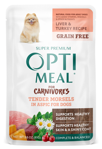 Optimeal Liver & Turkey Tender Morsels In Aspic for Adult Dogs