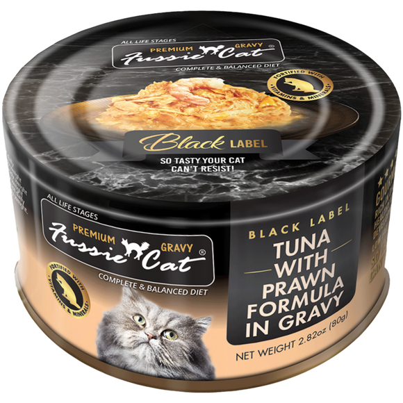 Fussie Cat Black Label Tuna with Prawn Formula in Gravy Wet Cat Food