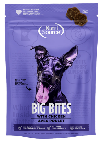 NutriSource Chicken Big Bites High-Quality Protein Dog Treats