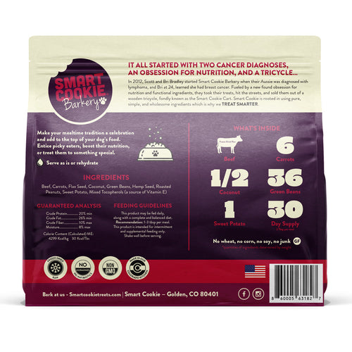 Smart Cookie Barkery Freeze Dried Beef Dinner Dog Food Topper