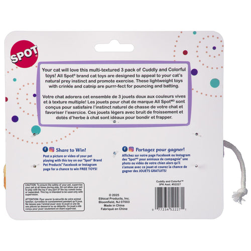 Ethical Pet SPOT Cuddly & Colorful Cat Toys
