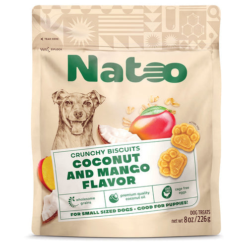 Natoo Crunchy Biscuits Coconut And Mango Flavor Dog Treats