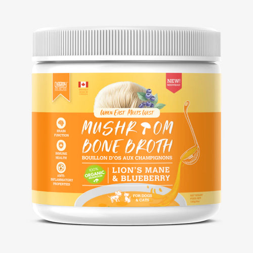 Charmy Pet Lion’s Mane & Blueberry Mushroom Bone Broth for Dogs & Cats