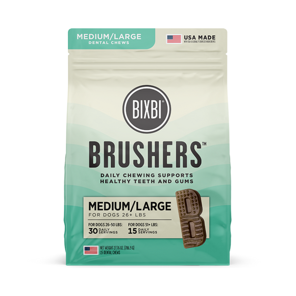 Bixbi Brushers™ Dental Chews for Medium and Large Dogs