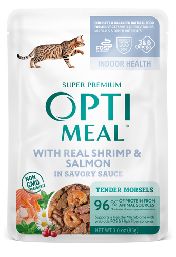 Optimeal® Tender Morsels With Real Shrimp & Salmon In Savory Sauce For Adult Cats