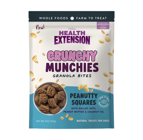 Health Extension Crunchy Munchies Granola Bites-Peanutty Squares Dog Treats