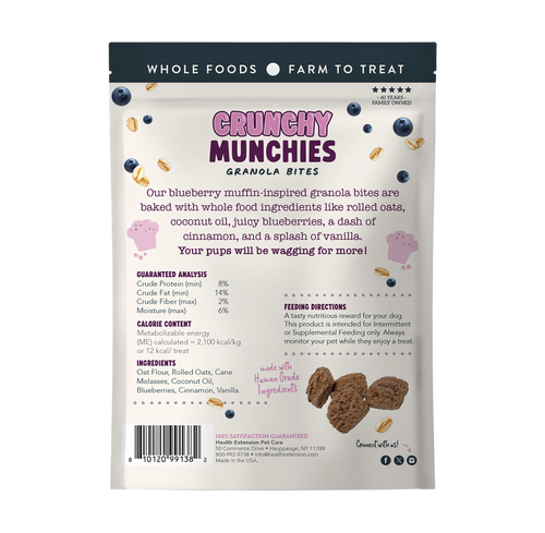 Health Extension Crunchy Munchies Granola Bites-Blueberry Ruffin Dog Treats