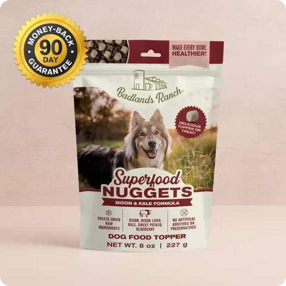 Badlands Ranch Superfood Nuggets Bison & Kale Formula Freeze-Dried Raw Dog Food Topper