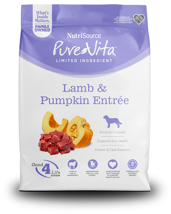 PureVita Lamb & Pumpkin Entrée Limited Ingredient Dog Food