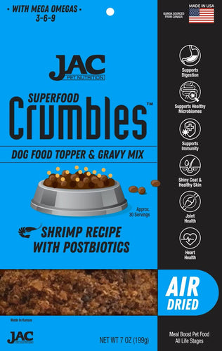 JAC Pet Nutrition Air-Dried Shrimp Superfood Crumbles Dog Food Topper