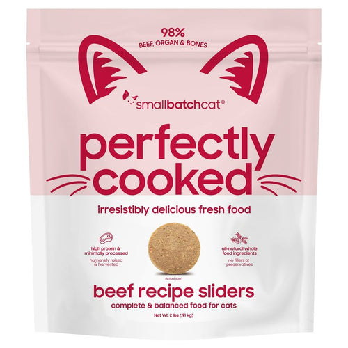 Smallbatch Perfectly Cooked for Cats Beef Recipe Sliders