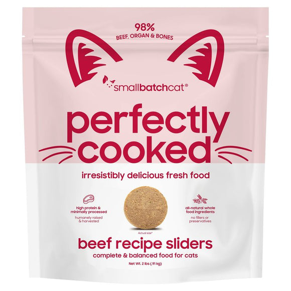Smallbatch Perfectly Cooked for Cats Beef Recipe Sliders
