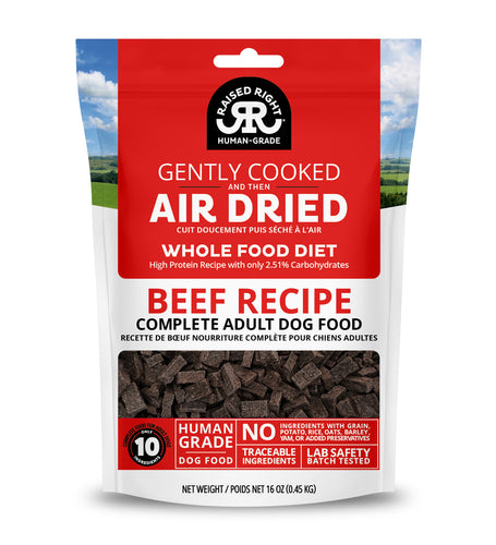 Raised Right Air Dried Original Beef Adult Dog Recipe