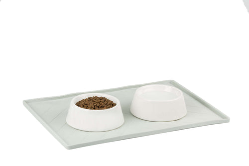 Messy Mutts Silicone Non-Slip Dog Bowl Mat with Raised Edge to Contain the Spills