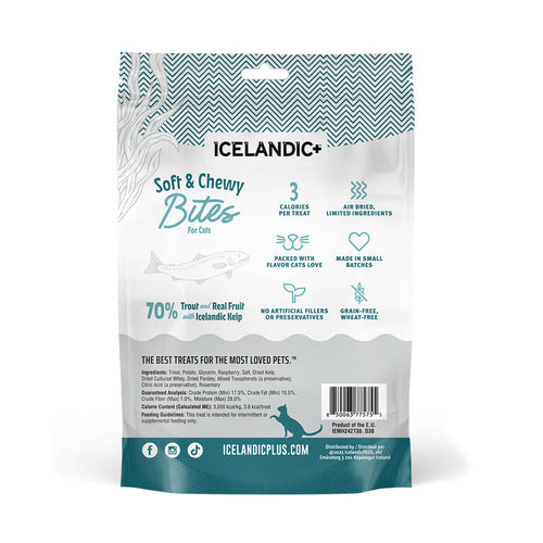 Icelandic+ Trout, Raspberry & Kelp Recipe Soft & Chewy Bites for Cats
