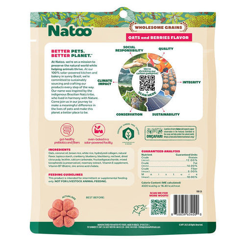 Natoo Crunchy Biscuits Oats And Berries Flavor Dog Treats