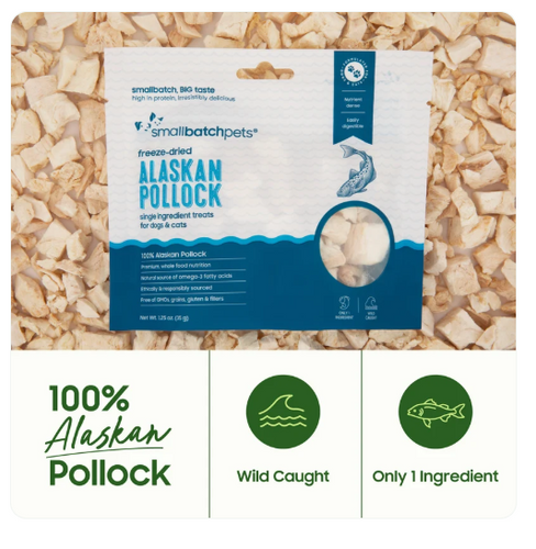Smallbatch Freeze-Dried Alaskan Pollock Treats for Dogs & Cats