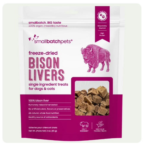 SmallBatch Freeze-Dried Bison Liver Treats for Dog & Cat