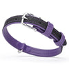 Soft Leather Dual-Color Flat Dog Collar