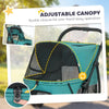 3 Wheel Pet Stroller with Easy One-Click Quick Fold, Mesh Window, Washable Cushion, for Medium Dogs
