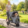3 Wheel Pet Stroller with Easy One-Click Quick Fold, Mesh Window, Washable Cushion, for Medium Dogs