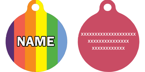 Rainbow Stripes HD Dog ID Tag