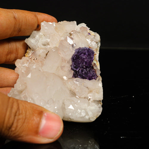 Rare Blue Fluorite with Quartz Natural Mineral Specimen # B 6757
