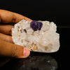 Rare Blue Fluorite with Quartz Natural Mineral Specimen # B 6757