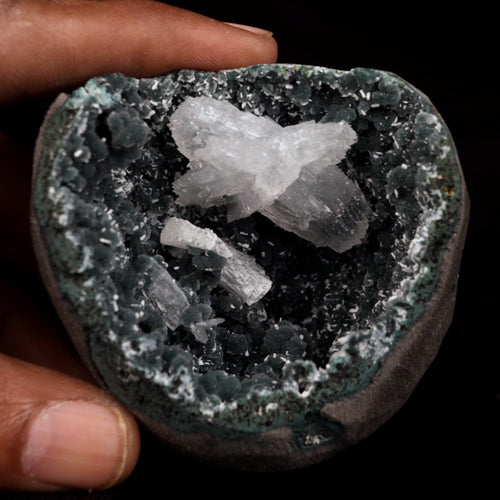 Rare Find Epi-Stilbite Inside Black Chalcedony Natural Mineral Specimen  # B 4736