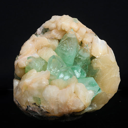 Rare Green Apophyllite with Stilbite Natural Mineral Specimen #TC24-21